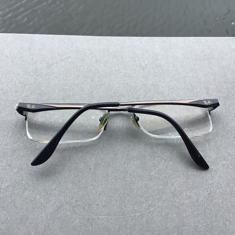 Ray Ban Teen Half Rim Square Silver and Black Eyeglasses RB 6154 Frames - Picture 2 of 12